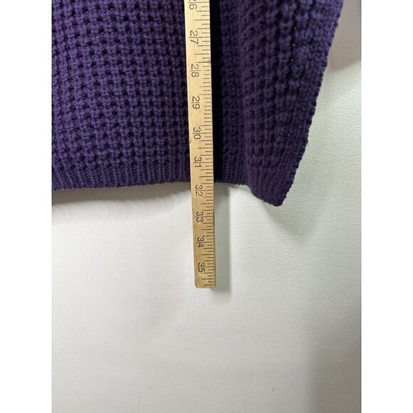 Lands' End Women's Oversized Cowl Neck Sweater Purple Cable Knit Size Med… - Picture 7 of 9